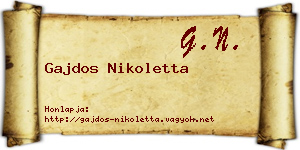 Gajdos Nikoletta névjegykártya